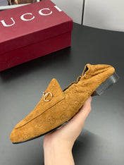 GUCCI 26S LOAFERS IN BROWN SUEDE
