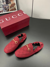 GUCCI 26S LOAFERS IN RED CANVAS