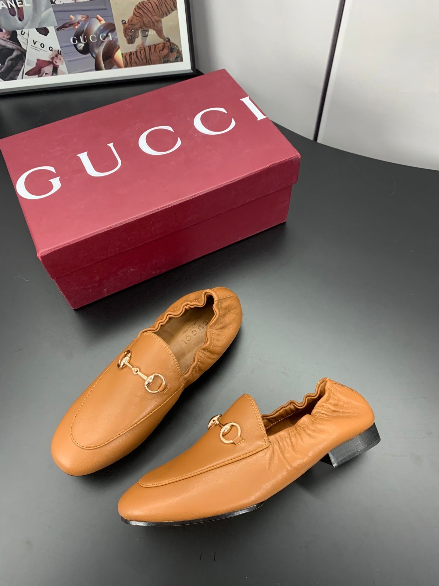 GUCCI 26S LOAFERS IN BROWN CALFSKIN