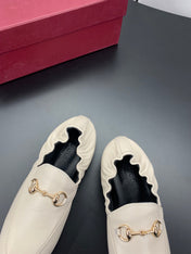 GUCCI 26S LOAFERS IN CREAM WHITE CALFSKIN