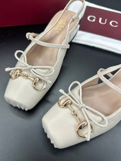 GUCCI 26S SLINGBACK 25 MM IN CREAM WHITE CALFSKIN