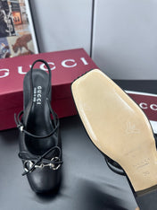 GUCCI 26S SLINGBACK 25 MM IN BLACK CALFSKIN