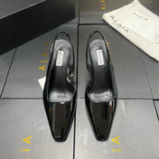 ALAIA 26S WEDGE SLINGBACKS 95 MM IN BLACK PATENT CALFSKIN