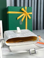 GRAND BLEU 16 IN WHITE GOYARDINE CANVAS AND LAMBSKIN
