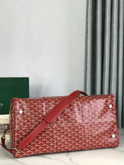 BOSTON 50 BAG IN RED GOYARDINE CANVAS AND CALFSKIN TRIM