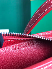 HIRONDELLE BAG 25 IN CLASSIC RED LAMBSKIN AND GOYARDINE CANVAS