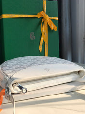 HIRONDELLE BAG 25 IN WHITE LAMBSKIN AND GOYARDINE CANVAS