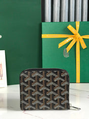 MATIGNON MINI WALLET 11 IN BLACK GOYARDINE CANVAS AND CALFSKIN