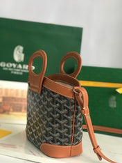 GOYA 26S BELUGA MINI BAG 23MM IN BROWN GOYARDINE CANVAS AND CALFSKIN