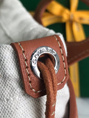 GOYA 26S BELUGA MINI BAG 23MM IN BROWN GOYARDINE CANVAS AND CALFSKIN