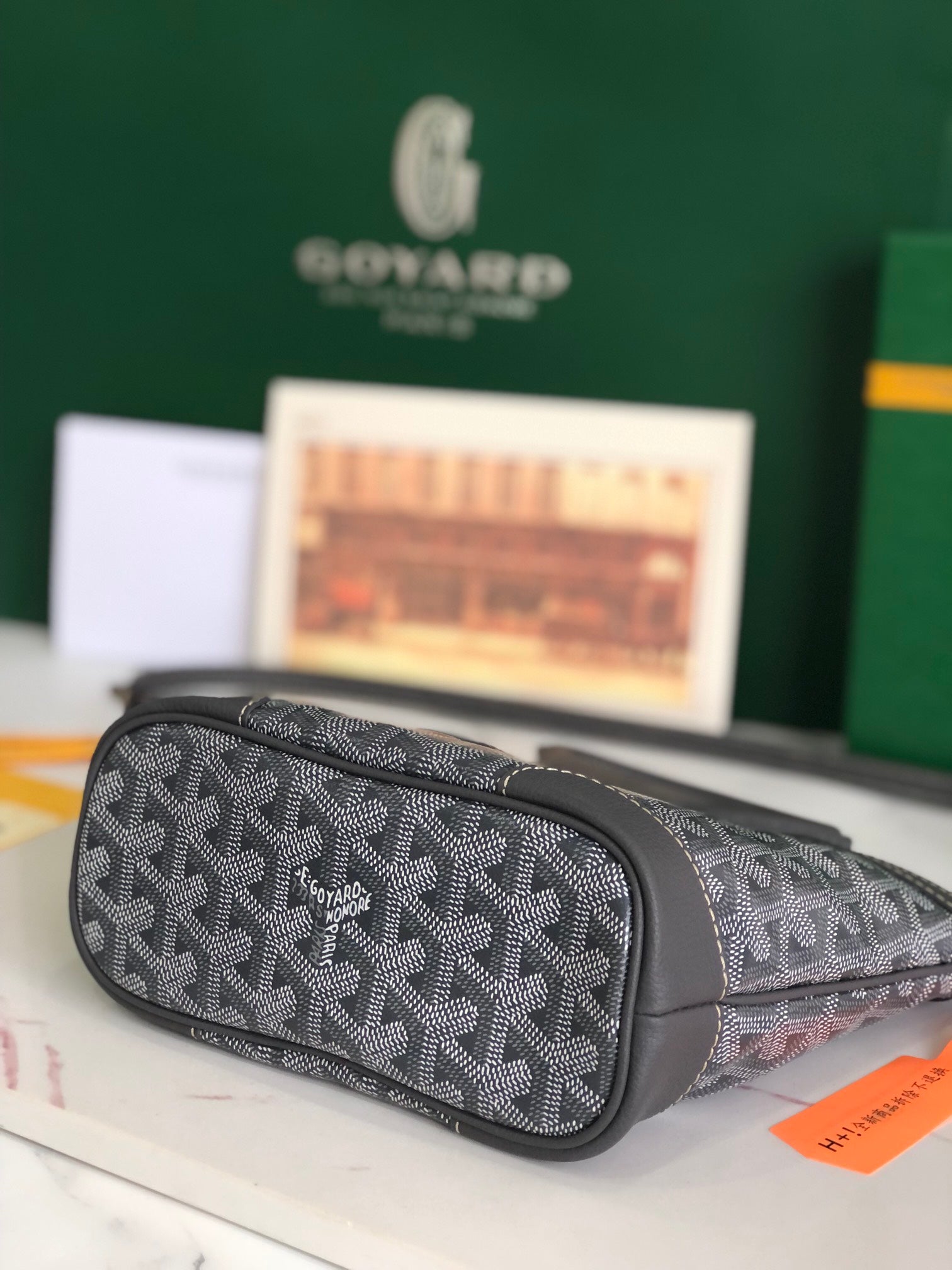 GOYA 26S BELUGA MINI BAG 23MM IN GREY GOYARDINE CANVAS AND CALFSKIN