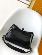 CARRYALL BB BAG 26 IN BLACK SHEEPSKIN MAGNETIC CLASP