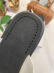 WOODY WEDGE SANDALS IN BLACK MIX WHITE CANVAS WITH RUBBER SOLE