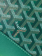 CISALPIN DOCUMENT CASE 39 IN GREEN GOYARDINE CANVAS AND CALFSKIN