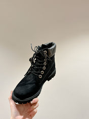 LV X TIMBERLAND ANKLE BOOT IN BLACK SUEDE