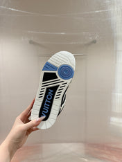 LV SKATE SNEAKER IN WHITE MIX BLACK AND SKY BLUE CALFSKIN