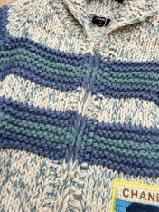 CHANEL 25S BLUE STRIPED CARDIGAN 620415