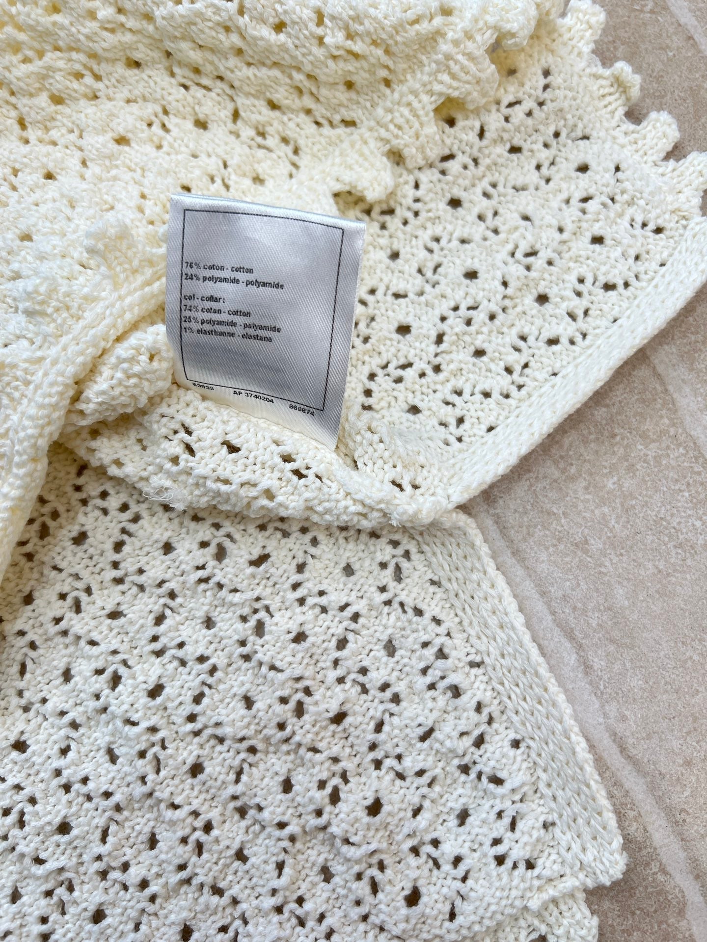CHANEL 26S CROCHET KNIT POLO TOP 1431