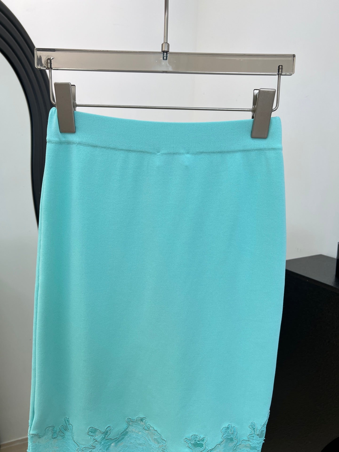 CHANEL 26S LACE HEM MIDI SKIRT 1313