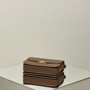 MINI CLAUDE 22 SHINY CALFSKIN CHOCOLATE BROWN