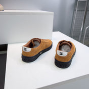 CHANEL 26S GUM SOLE SNEAKERS IN MUSTARD BROWN SUEDE