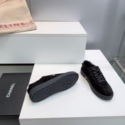 CHANEL 26S GUM SOLE SNEAKERS IN BLACK SUEDE