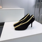 CHANEL 26S HIGH HEELS 100 MM IN BLACK SUEDE