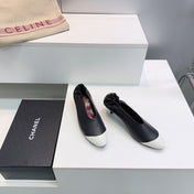 CHANEL 26S COLOR-BLOCK HIGH HEELS 45 MM IN BLACK LAMBSKIN