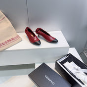 CHANEL 26S COLOR-BLOCK HIGH HEELS 45 MM IN RED AND BLACK LAMBSKIN