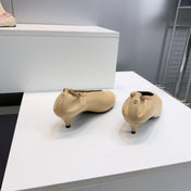 CHANEL 26S COLOR-BLOCK HIGH HEELS 45 MM IN BEIGE LAMBSKIN