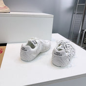 MIUMIU 26S NEW BALANCE SNEAKERS IN WHITE SUEDE & FABRIC