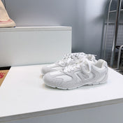 MIUMIU 26S NEW BALANCE SNEAKERS IN WHITE SUEDE & FABRIC