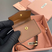MICRO BAG 7 IN TAWNY BROWN SMOOTH LAMBSKIN YELLOW STRAP