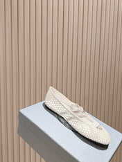 PRADA 25S BALLERINAS BALLET FLATS IN WHITE MESH FABRIC