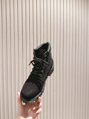 CELINE 25S MARTIN BOOTS IN BLACK CALFSKIN