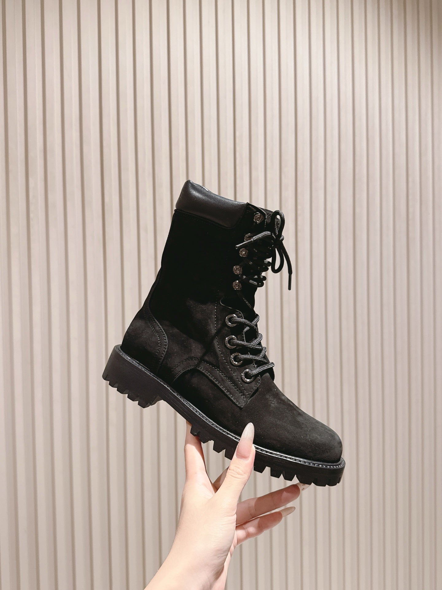 CELINE 25S SHORT MARTIN BOOTS IN BLACK CALFSKIN