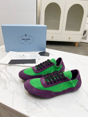 COLLAPSE SNEAKERS IN PURPLE SUEDE AND GREEN NYLON