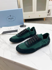 COLLAPSE SNEAKERS IN BLACK SUEDE AND FOREST GREEN NYLON