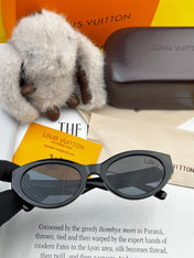 CAT EYE SUNGLASSES L35801 IN BLACK ACETATE