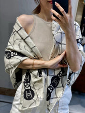 CHANEL 25S SCARF 110 IN CASHMERE SILK 730602