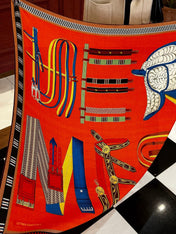 HERMES 25S SCARF 140 IN SILK AND CASHMERE 735809