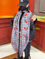 LV SCARF 140 CM IN SILK-CASHMERE BLEND 737270