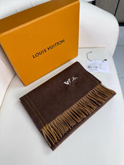 DUAL SCARF 180 CM IN CHOCOLATE BROWN CASHMERE 398376