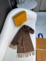 DUAL SCARF 180 CM IN CHOCOLATE BROWN CASHMERE 398376