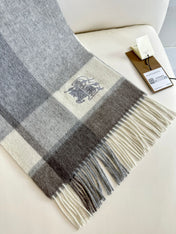 SCARF 180 CM IN SMOKE GRAY MIX WHITE CASHMERE 408504