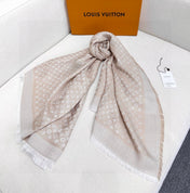 LV SCARF 120 CM IN WOOL MIX SILK 737297