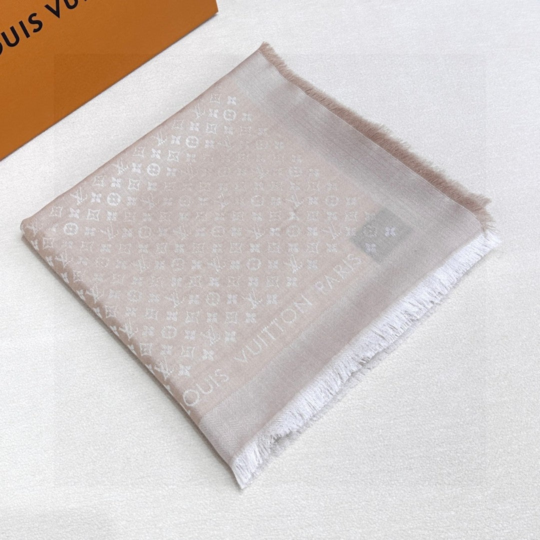 LV SCARF 120 CM IN WOOL MIX SILK 737297