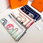 HERMES 25S SCARF 135 IN CASHMERE SILK 854593