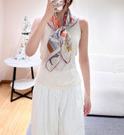 HERMES 26S PRINTED SQUARE SCARF 88 IN SILK 309440