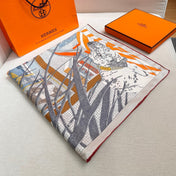 HERMES 26S PRINTED SQUARE SCARF 88 IN SILK 309440